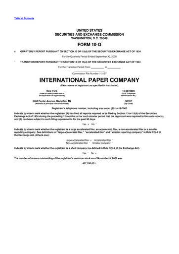 Vorschaubild International Paper
 10-Q Quartalsbericht  
