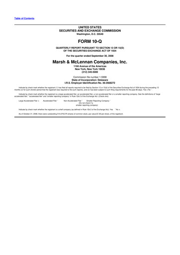 Vorschaubild Marsh & McLennan Companies 10-Q Quartalsbericht  