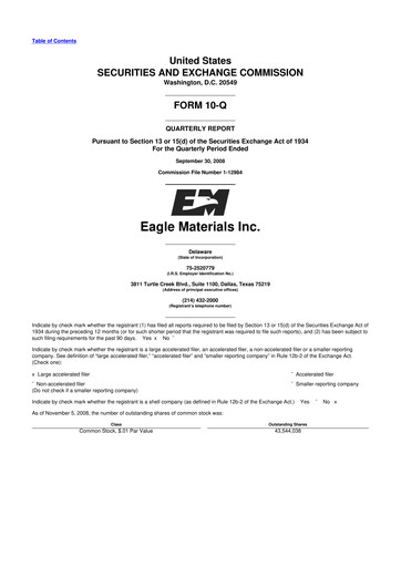 Thumbnail Eagle Materials
 10-Q Quarterly Report FY 