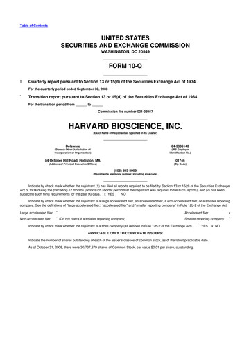 Thumbnail Harvard Bioscience 10-Q Quarterly Report FY 