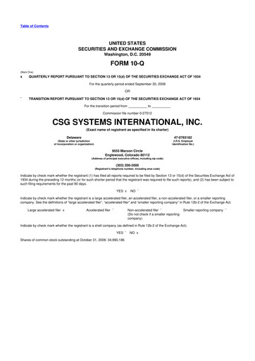 Thumbnail CSG International
 10-Q Quarterly Report FY 
