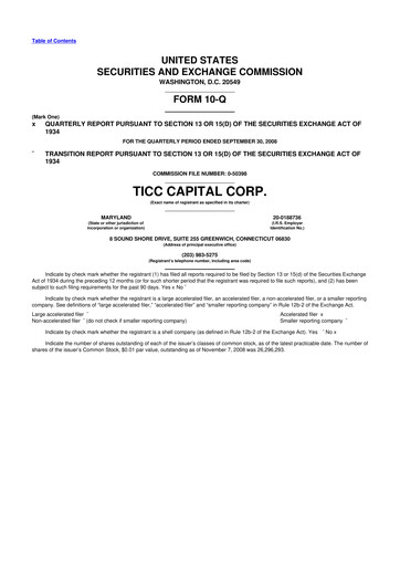 Miniature Oxford Square Capital
 10-Q Rapport trimestriel  