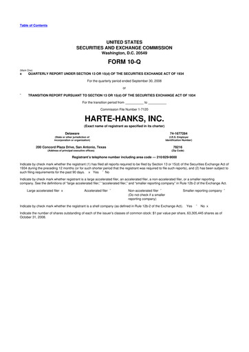 Miniature Harte Hanks 10-Q Rapport trimestriel  