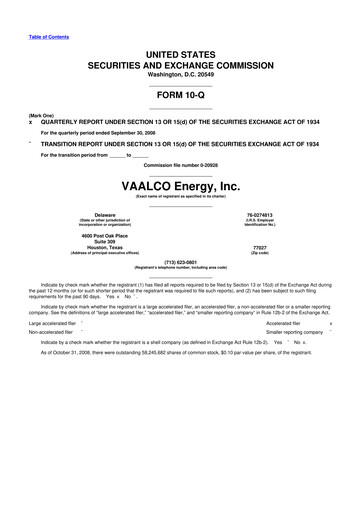 Thumbnail Vaalco Energy
 10-Q Quarterly Report FY 