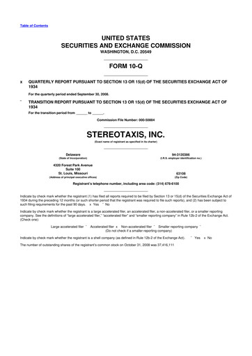 Vorschaubild Stereotaxis 10-Q Quartalsbericht  