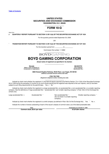 Vorschaubild Boyd Gaming
 10-Q Quartalsbericht  