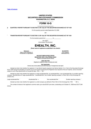 Thumbnail eHealth 10-Q Quarterly Report FY 