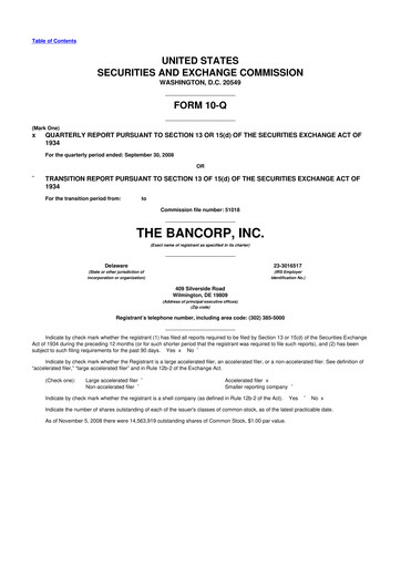 Thumbnail The Bancorp, Inc. 10-Q Quarterly Report FY 