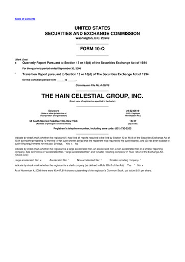 Thumbnail Hain Celestial 10-Q Quarterly Report FY 