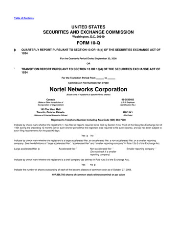 Vorschaubild Nortel Networks 10-Q Quartalsbericht  