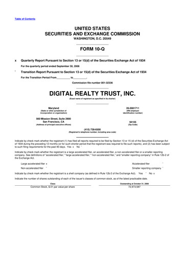 Vorschaubild Digital Realty 10-Q Quartalsbericht  