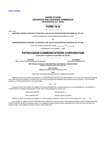 Thumbnail Entravision Communications
 10-Q Quarterly Report FY 