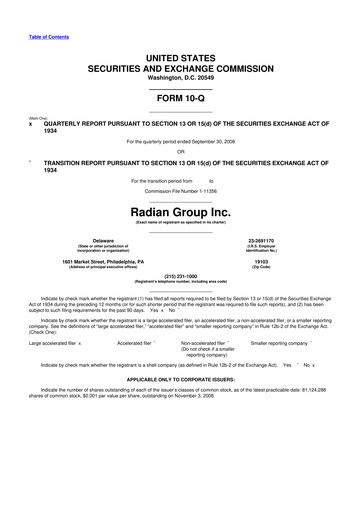 Thumbnail Radian Group
 10-Q Quarterly Report FY 