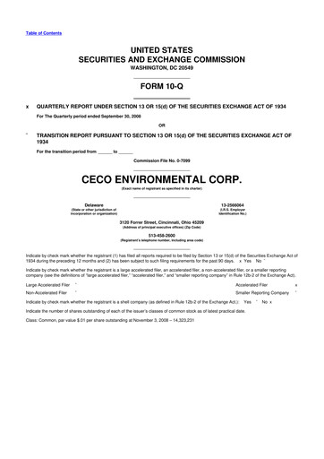 Thumbnail CECO Environmental
 10-Q Quarterly Report FY 
