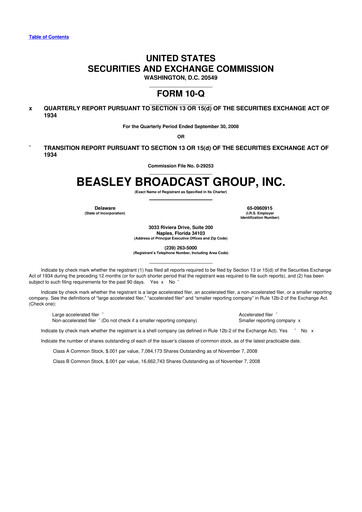 Thumbnail Beasley Broadcast Group
 10-Q Quarterly Report FY 