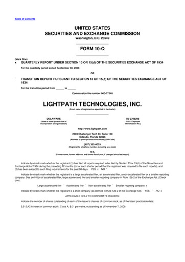 Vorschaubild LightPath Technologies 10-Q Quartalsbericht  