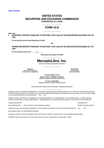 Vorschaubild MercadoLibre 10-Q Quartalsbericht  
