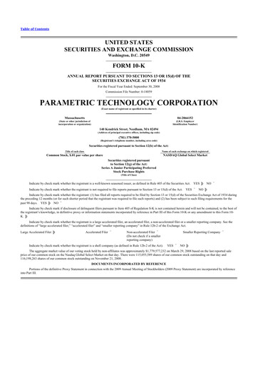 Thumbnail PTC 10-K Annual Report 