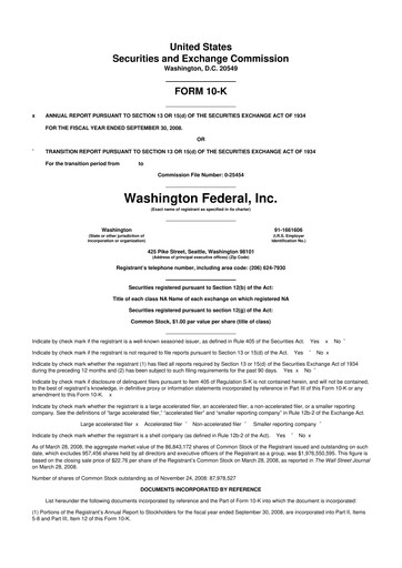 Thumbnail WaFd Bank 10-K Annual Report 