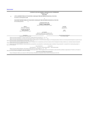 Thumbnail Cabot Corporation
 10-K Annual Report 