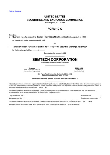 Vorschaubild Semtech 10-Q Quartalsbericht  