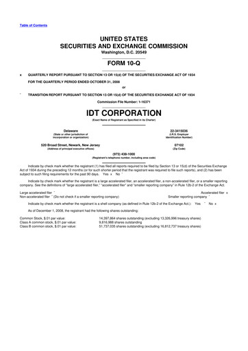 Thumbnail IDT Corporation
 10-Q Quarterly Report FY 