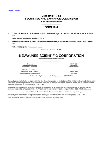 Thumbnail Kewaunee Scientific Corporation 10-Q Quarterly Report FY 