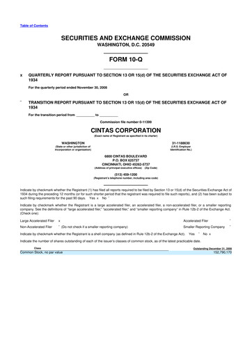 Thumbnail Cintas 10-Q Quarterly Report FY 