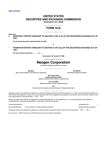 Vorschaubild Neogen 10-Q Quartalsbericht  