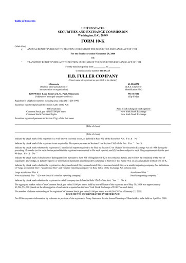Thumbnail H.B. Fuller
 10-K Annual Report 