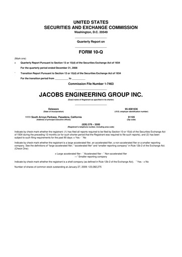 Miniature Jacobs Engineering 10-Q Rapport trimestriel  