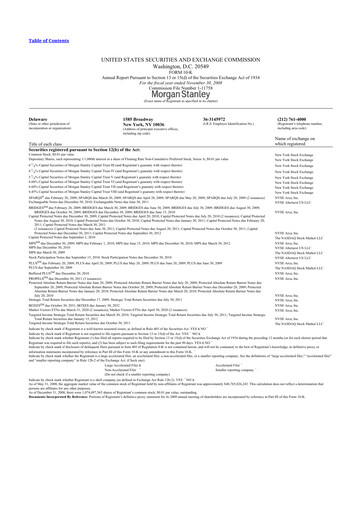 Thumbnail Morgan Stanley 10-K Annual Report 