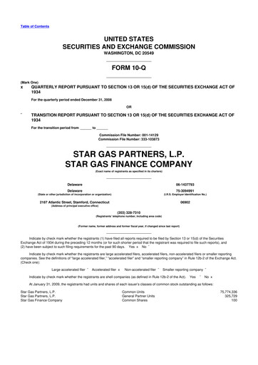 Thumbnail Star Group 10-Q Quarterly Report FY 