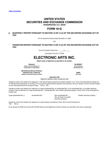 Thumbnail Electronic Arts 10-Q Quarterly Report FY 