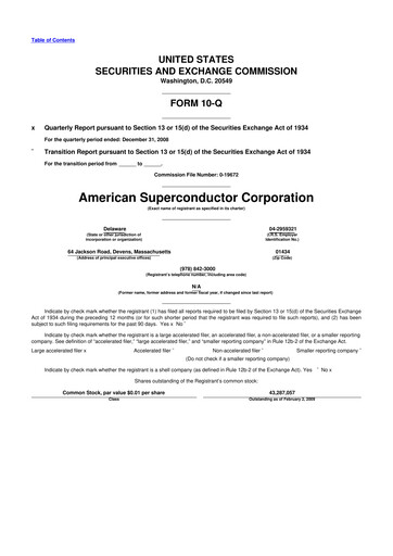 Vorschaubild American Superconductor Corporation 10-Q Quartalsbericht  