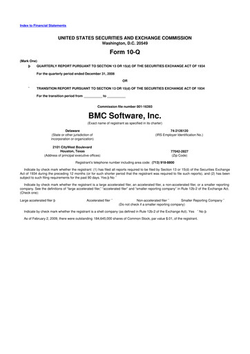 Thumbnail BMC Software 10-Q Quarterly Report FY 