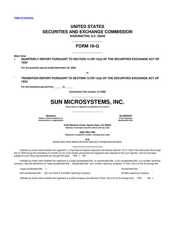Thumbnail Sun Microsystems 10-Q Quarterly Report FY 