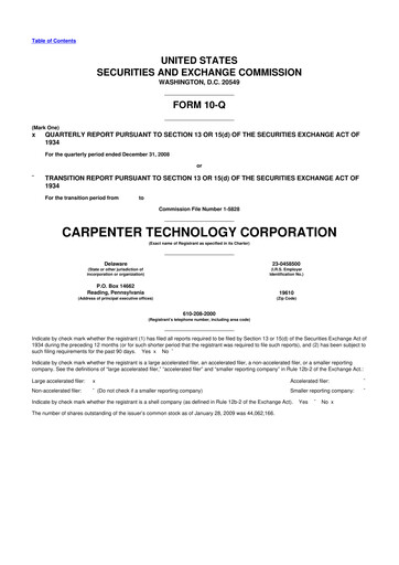 Thumbnail Carpenter Technology 10-Q Quarterly Report FY 