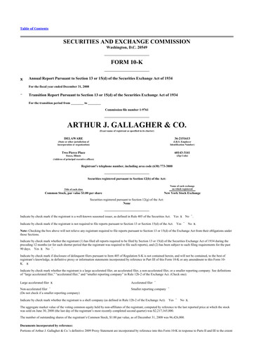 Thumbnail Arthur J. Gallagher & Co.
 10-K Annual Report 