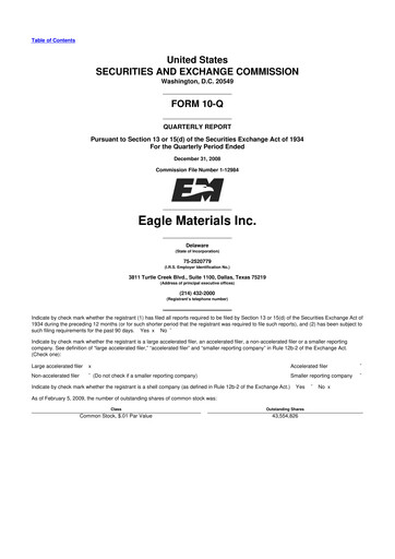 Thumbnail Eagle Materials
 10-Q Quarterly Report FY 