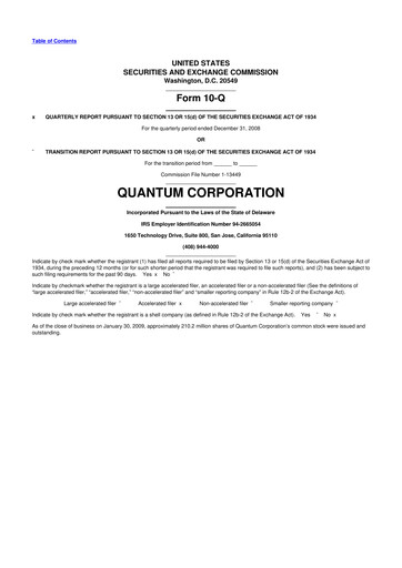 Thumbnail Quantum Corporation 10-Q Quarterly Report FY 