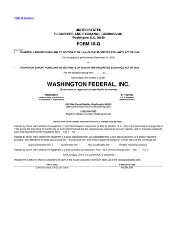 Thumbnail WaFd Bank 10-Q Quarterly Report FY 