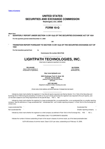 Vorschaubild LightPath Technologies 10-Q Quartalsbericht  
