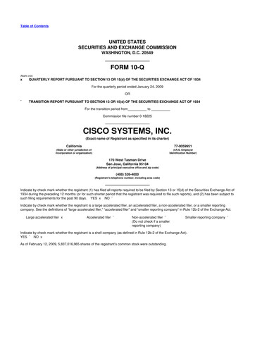 Miniature Cisco 10-Q Rapport trimestriel  