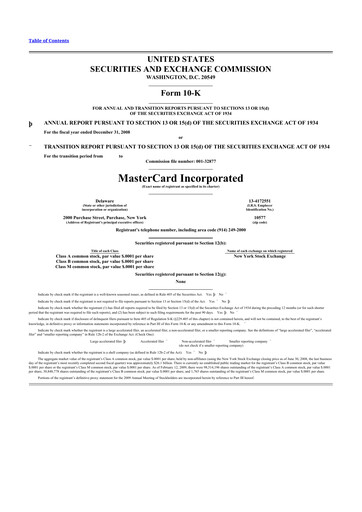 Thumbnail Mastercard 10-K Annual Report 