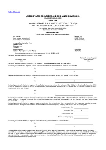 Thumbnail Innospec 10-K Annual Report 