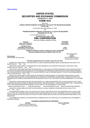 Thumbnail FMC Corporation 10-K Annual Report 