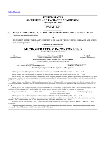 Thumbnail Strategy 
 (MicroStrategy) 10-K Annual Report 