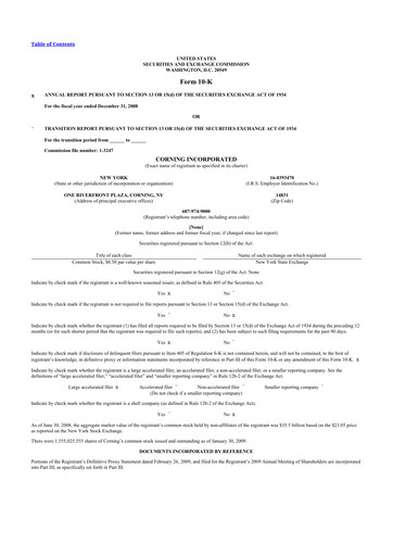 Thumbnail Corning 10-K Annual Report 