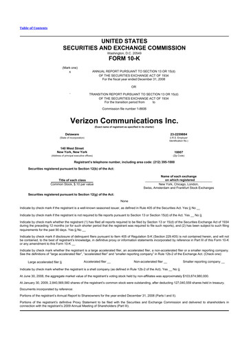 Thumbnail Verizon 10-K Annual Report 